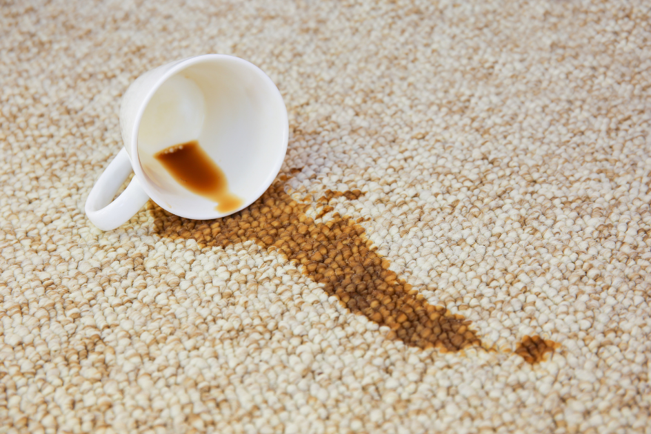 coffee cup spilled on carpet